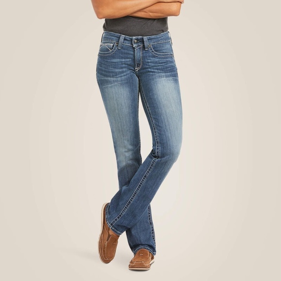 Ariat Denim - Ariat Women's R.E.A.L. Straight Leg Jean Mid-Rise Rainstorm